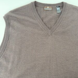 Toscano x Patrick Assaraf Men’s 100% Merino Wool Sweater Vest XLT Italy Brown